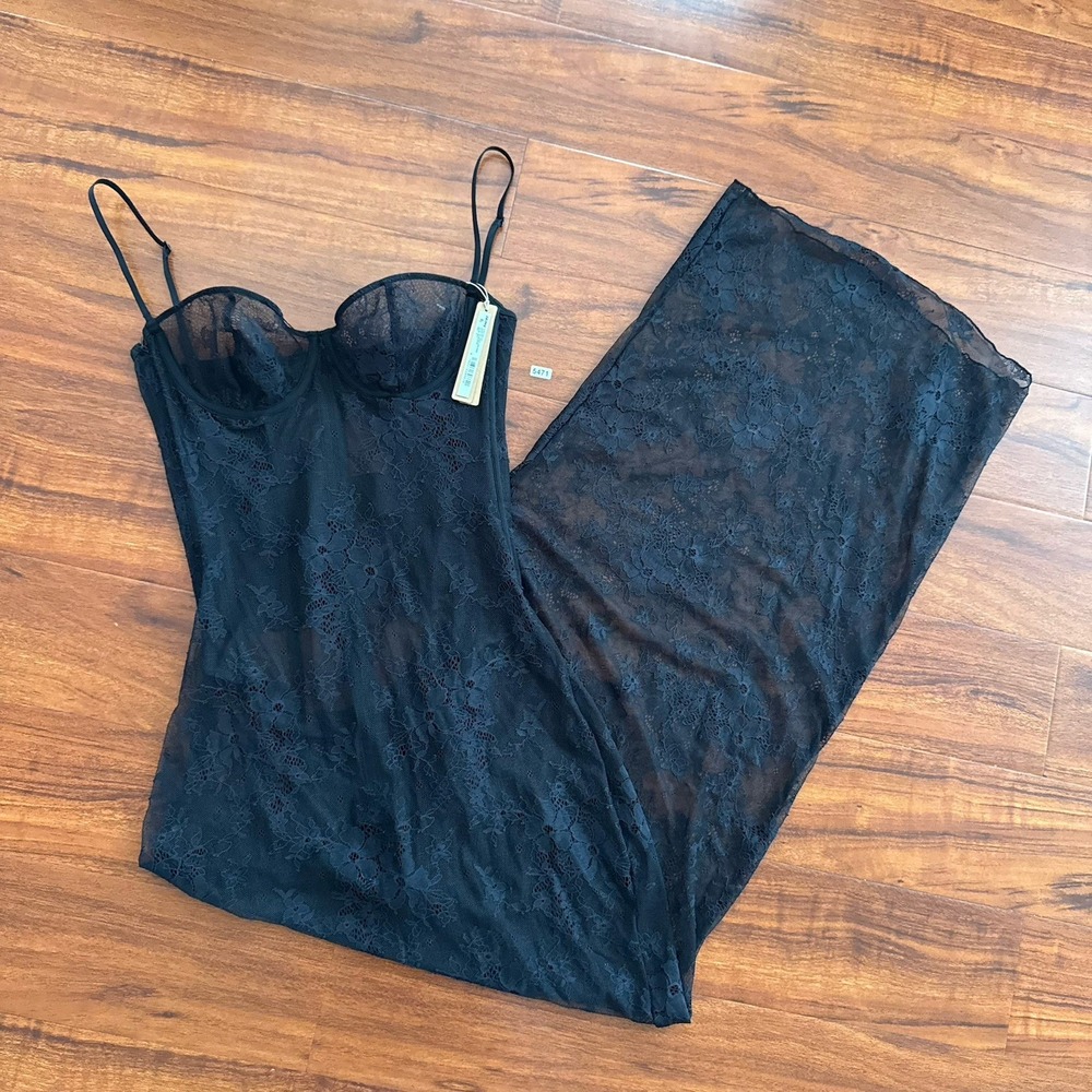 SKIMS Ultra Fine Lace Strapless Corset Long Dress Size S NWT Rare $225